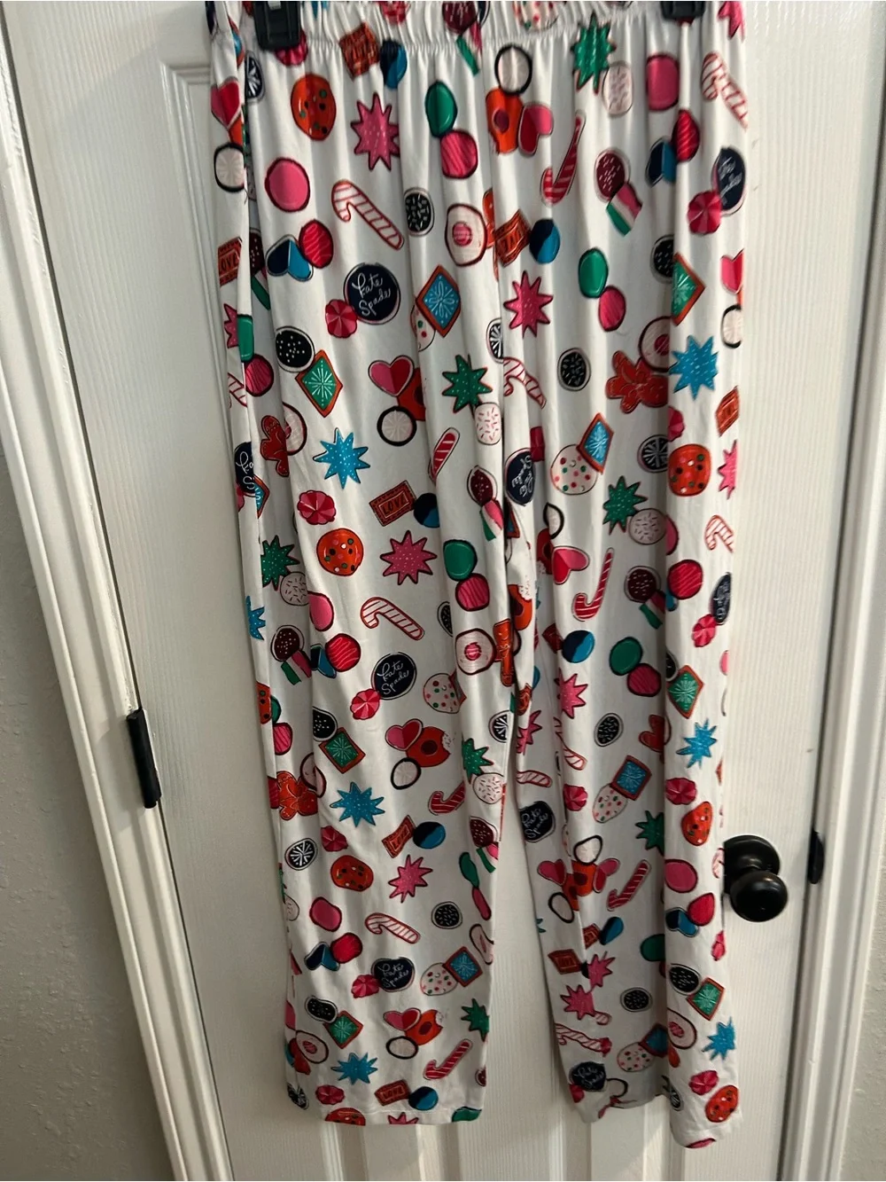 Kate Spade Women's Christmas Pajama Pants size large cookies candy canes etc